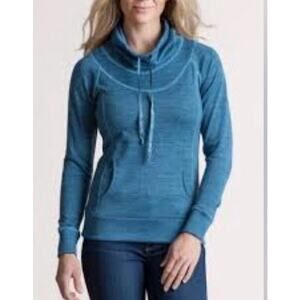 Kuhl Lea Cowl Neck Pullover Teal Long Sleeve Shirt Medium